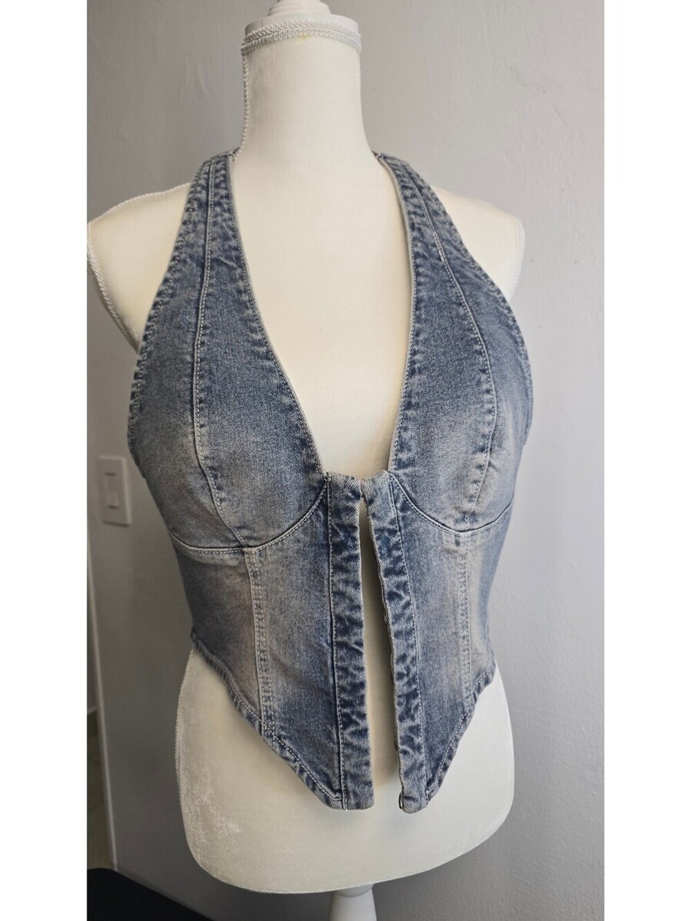 True Religion Denim Halter Corset Top XL NWT Y2K